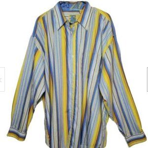 Brooklyn Express Shirt Dress Striped Yellow Bl XXL
